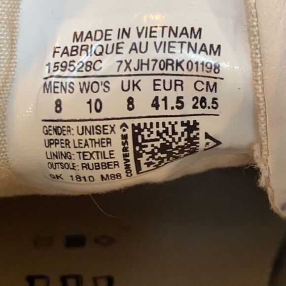 Chuck Taylor Converse Blocked Nubuck Egret/Driftwood Gray Low Top Sneaker Sz8/10 - Picture 8 of 10